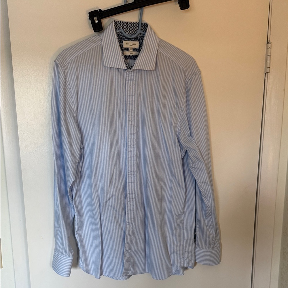 Ted Baker Light Blue Striped Dress Shirt